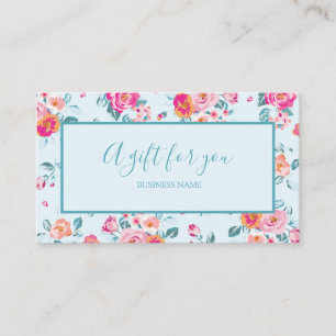 A Gift For You Pink Roses Floral Gift Certificate