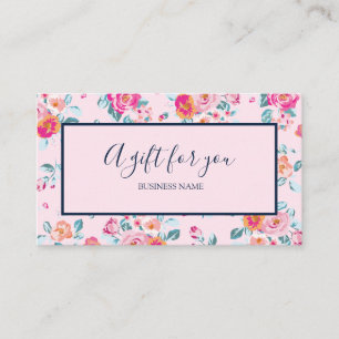 A Gift For You Pink Roses Floral Gift Certificate
