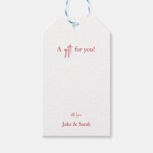 A Gift for You Red Text Favour Tags