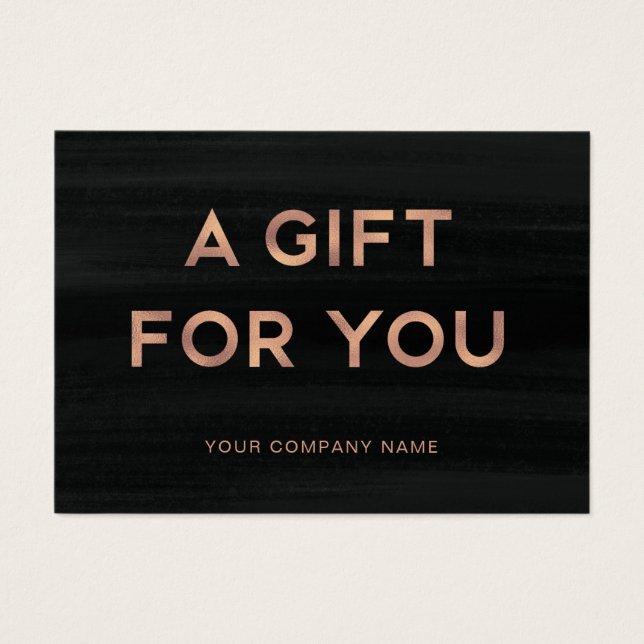 A Gift for You | Rose Gold Black Gift Certificate (Front)