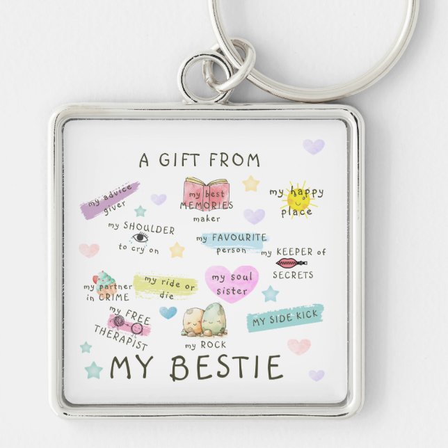 A Gift From  My Bestie Key Ring (Front)