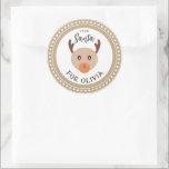 A Gift From Santa Cute Reindeer Christmas Sticker<br><div class="desc">“From Santa for…” Neutral coloured customisable Christmas sticker with a cute reindeer.</div>