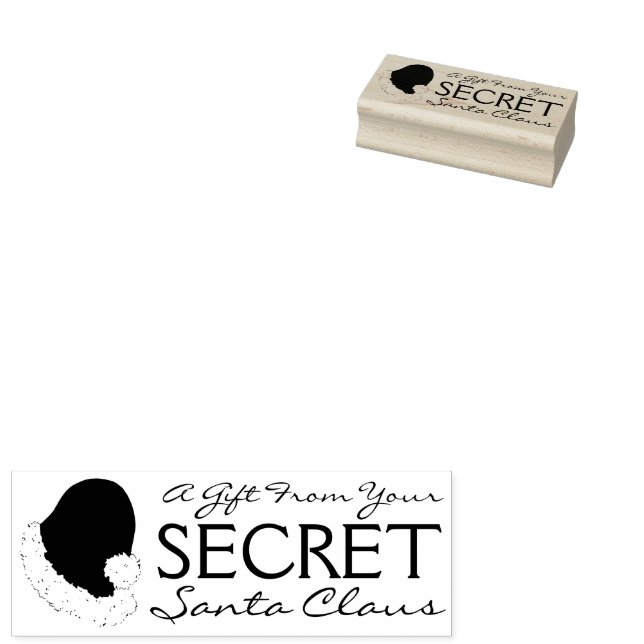 A Gift from Your Secret Santa Claus Christmas Xmas Rubber Stamp (Stamped)