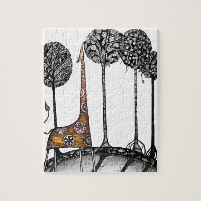 A giraffe named Kennett Jigsaw Puzzle (Vertical)