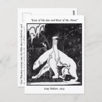 A girl and a bear Vintage fairytale illustration