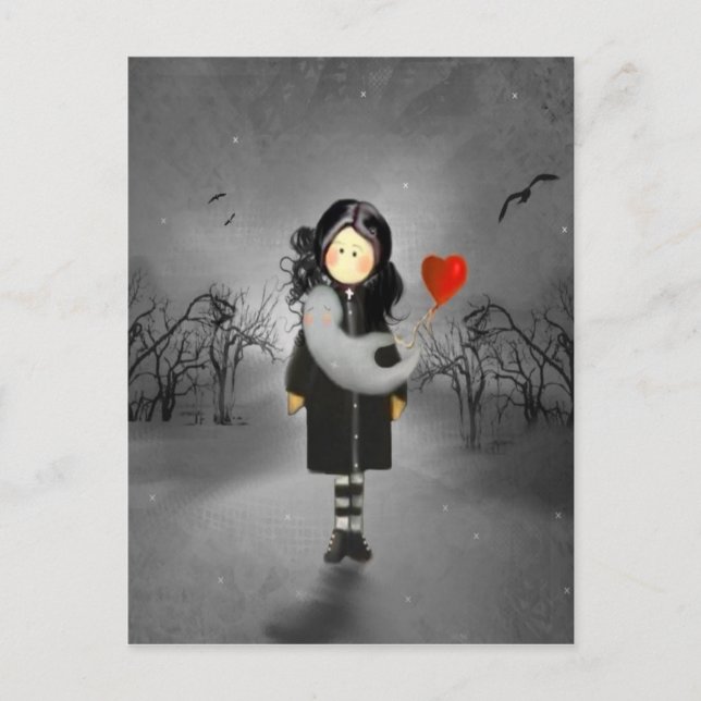 A Girl and a Ghost Postcard (Front)