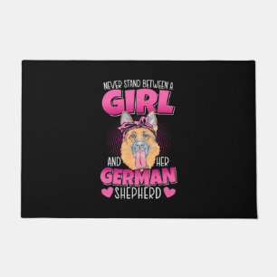 A Girl And German Shepherd Doormat