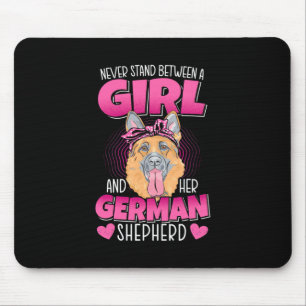 A Girl And German Shepherd Mouse Pad