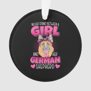 A Girl And German Shepherd Ornament