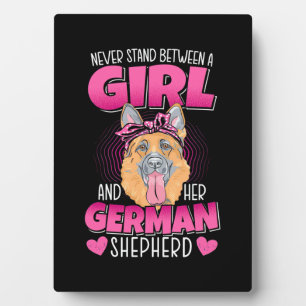 A Girl And German Shepherd Plaque