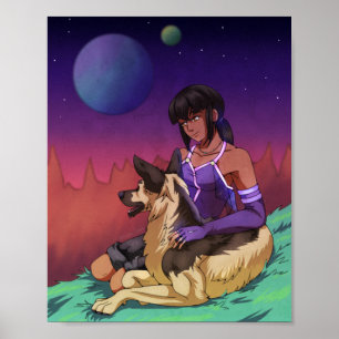 A Girl and Her Dog in Space Poster