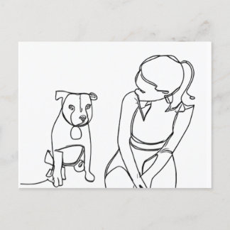 A Girl and Her Dog Postcard