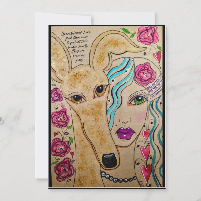 A Girl and Her Hound Thank You Card (Front)