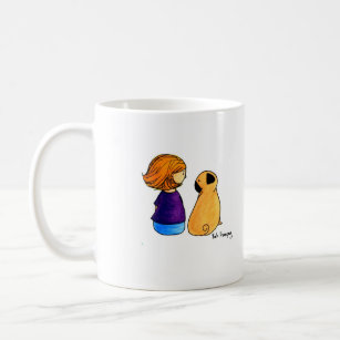 A Girl and Her Pug (blonde) Coffee Mug