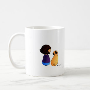 A Girl and Her Pug (brunette) Coffee Mug
