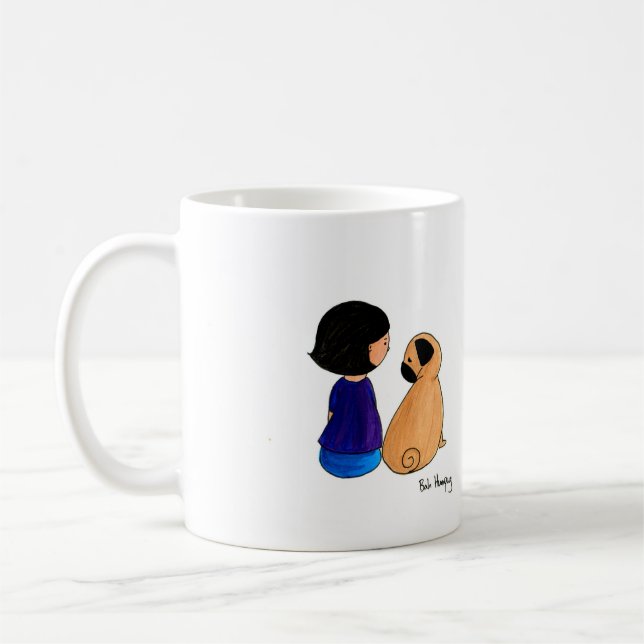 A Girl And Her Pug Coffee Mug (Left)