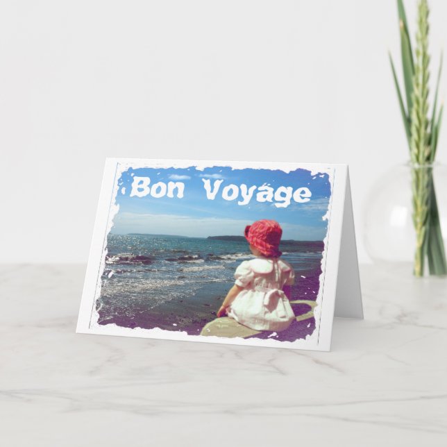 A Girl By the Sea Bon Voyage Card (Front)