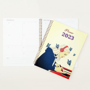 A girl engrossed in studies Planner 2024