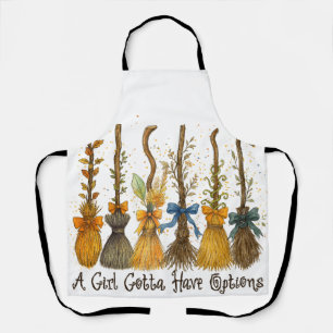 A Girl Gotta Have Options Halloween Apron