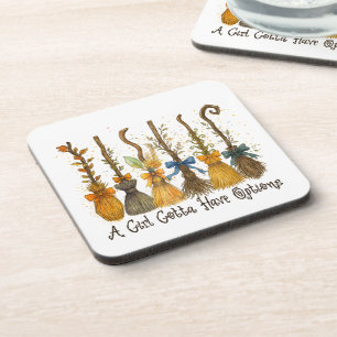 A Girl Gotta Have Options Halloween Coaster