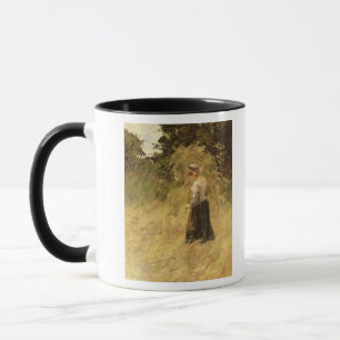 A Girl Harvesting Hay, 19th century Mug