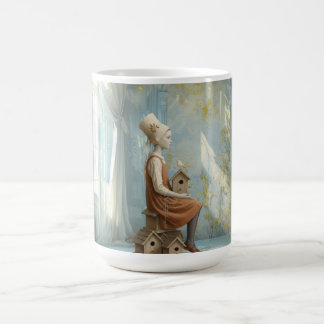 A Girl & Her Birdhouses | Surreal Storybook Coffee Mug