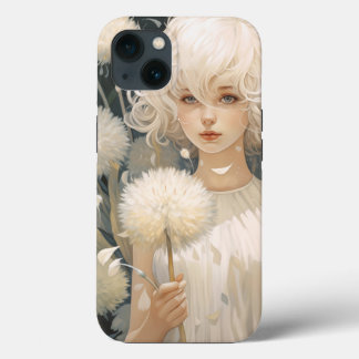 A Girl Holding A Dandelion iPhone 13 Case