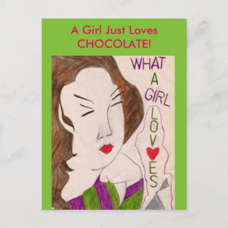 A Girl Just Loves Chocolate! Postcard