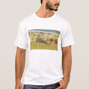 A Girl Knitting, 1888 (oil on canvas) T-Shirt