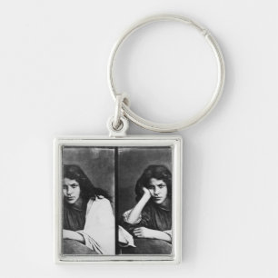A Girl of Chioggia Dreaming of Her Loves (b/w phot Key Ring