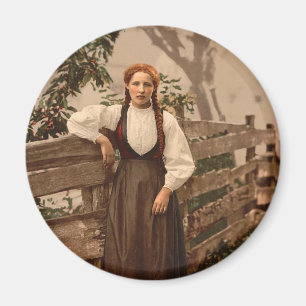 A girl of Voss, Hardanger Fjord, Norway Magnet