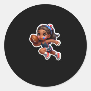 A Girl Playing Rug Classic Round Sticker