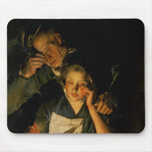 A Girl reading a Letter Mouse Pad (Front)