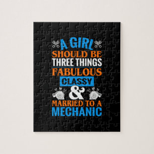 A Girl Should Be Married To Mechanic Jigsaw Puzzle