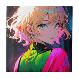 A Girl Who Carries the Light of Dreams Ceramic Tile