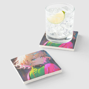 A Girl Who Carries the Light of Dreams Stone Coaster