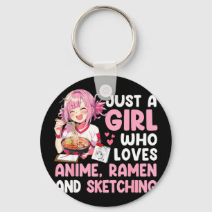 A girl who loves anime ramen and sketching anime key ring