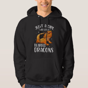 A Girl Who Loves Bearded Dragon Cute Reptitle Liza Hoodie