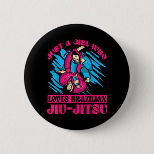 a Girl who loves Brazilian Jiu-Jitsu BJJ Grappling 6 Cm Round Badge