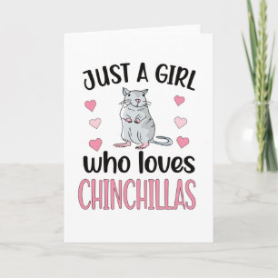 A Girl Who Loves Chinchillas Mum Chinchilla Owner Card