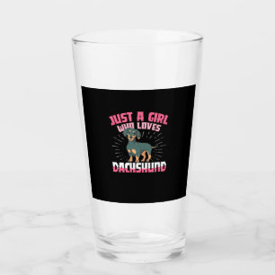 A Girl Who Loves Dachshund Glass