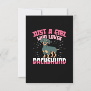 A Girl Who Loves Dachshund Thank You Card