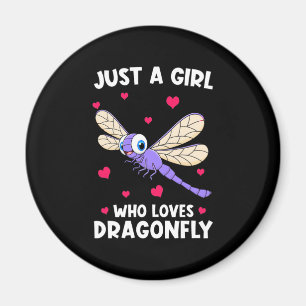 A Girl Who Loves Dragonflies Magnet
