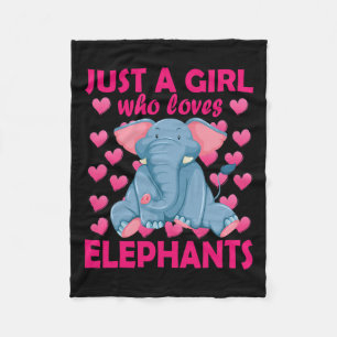 A Girl Who Loves Elephants Zoo Elephant Conservati Fleece Blanket