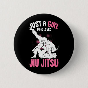 a Girl who loves Jiu Jitsu Kids Brazilian Jiujitsu 6 Cm Round Badge