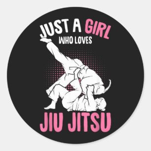 a Girl who loves Jiu Jitsu Kids Brazilian Jiujitsu Classic Round Sticker
