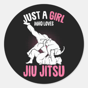 a Girl who loves Jiu Jitsu Kids Brazilian Jiujitsu Classic Round Sticker