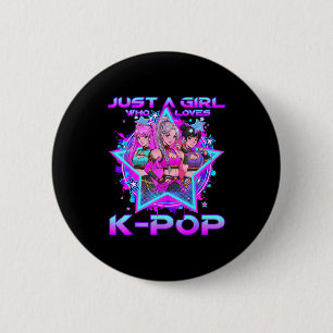 A girl who loves k-pop kids girls k-pop birthdayA  6 Cm Round Badge