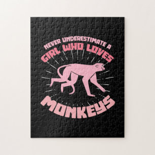 A Girl Who Loves Monkeys Jigsaw Puzzle
