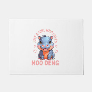 A Girl Who Loves Moo Deng Hippo Women Toddler Girl Doormat